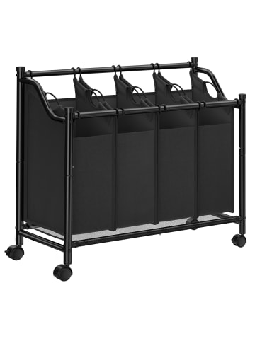 SONGMICS Wäschekorb Stevie in Schwarz - (B)38.5 x (H)81.5 x (T)86.5 cm