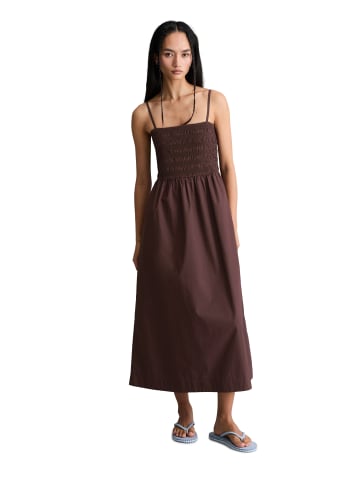 Marc O'Polo DENIM Gesmoktes Sommerkleid in Burnt Aubergine