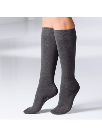Hudson Baumwolle Kniestrümpfe 1 Paar Relax Cotton in graphit meliert