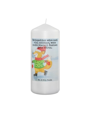 Mr. & Mrs. Panda Kerze Fuchs Schlittschuhe Design mit Spruch in Weiß