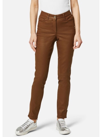 MADELEINE Beschichtete Skinny-Jeans in cognac