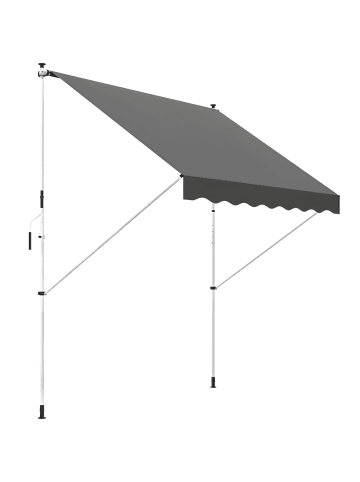 Outsunny Markise,L300 x B150 x H170-280 cm,Grau