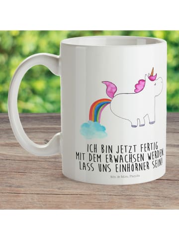 Mr. & Mrs. Panda Kaffeetasse Einhorn Pupsen mit Spruch in Weiß