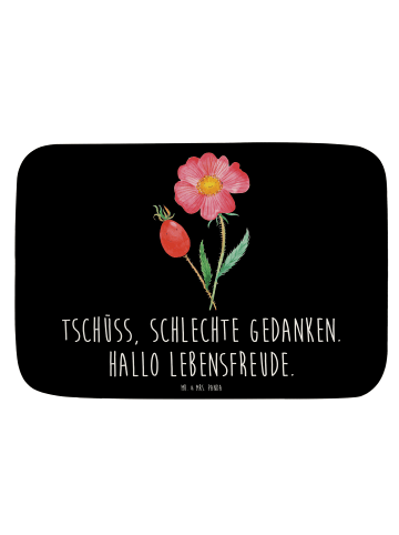 Mr. & Mrs. Panda Badteppich Blume HageRundunge mit Spruch in Schwarz