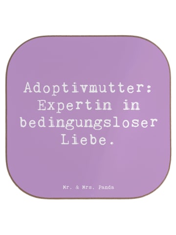 Mr. & Mrs. Panda Coaster Spruch Adoptivmutter Expertin mit Spruch in Lavendeltraum