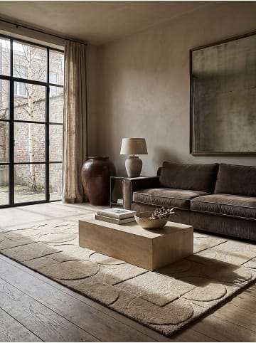 KADIMA DESIGN Teppich Wolle Handgetuftet DEBEN Geometrisch Wohnzimmer Modern in Natur
