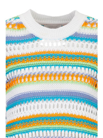 Rich & Royal Strickpullover Crew-Neck Pullover Crochet Knit in weiß