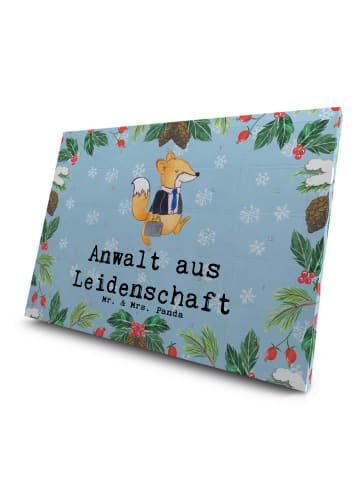 Mr. & Mrs. Panda Adventskalender Anwalt Leidenschaft mit Spruch in Eisblau