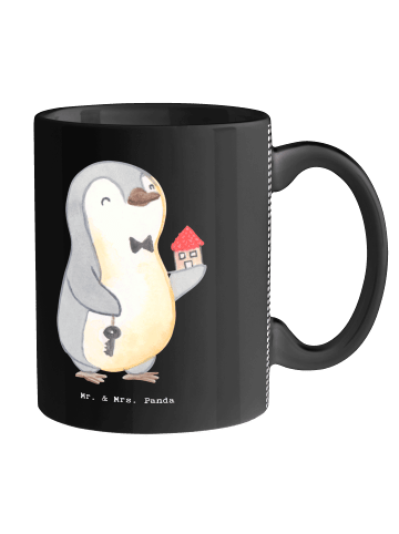 Mr. & Mrs. Panda Kaffeebecher Immobilienmakler Herz ohne Spruch in Schwarz