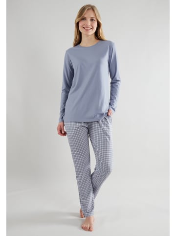 Götzburg Pyjama Josselin in blau-mittel-Karo