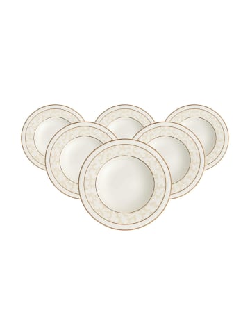 Villeroy & Boch 6er Set Suppenteller Ivoire ø 24,8 cm weiß-gold in weiß-gold
