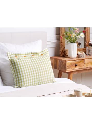 Beliani Dekokissen TALYA in Grün/Weiß/Braun - (W) 40 x (H) 12 x (L) 60 cm