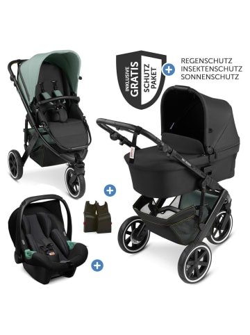 ABC-Design 3in1 Kinderwagen-Set Salsa Run - Babywanne, in blau,schwarz