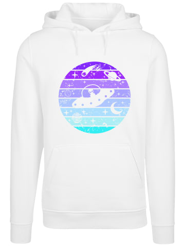 F4NT4STIC Hoodie Retro Alien Weltraum Sonnenuntergang in weiß