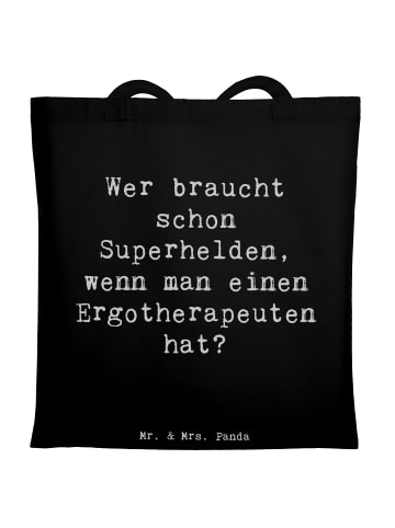 Mr. & Mrs. Panda Tote Bag Spruch Ergotherapeut Held mit Spruch in Schwarz