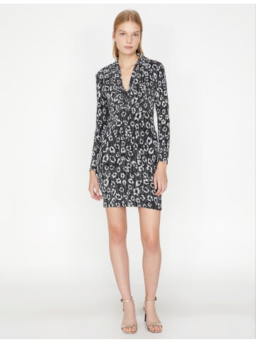 KOTON Kleid in Schwarz Gemustert