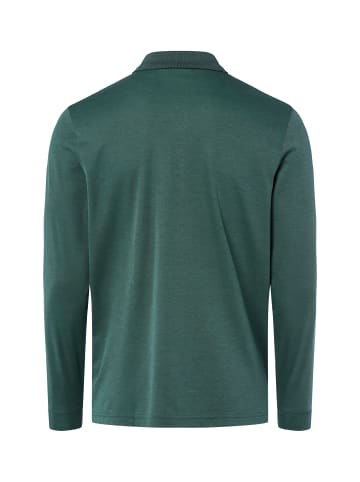 Ragman Langarm-Poloshirt - bügelleicht in tanne - 0013