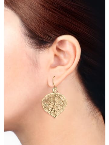 Elli Ohrringe 925 Sterling Silber Blatt in Gold