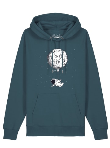 wat? Apparel Sweatshirt Funny Spaceman in Petrol