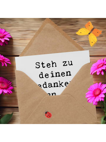 Mr. & Mrs. Panda Grußkarte Spruch Mutig zu seinen Meinungen steh... in Weiß