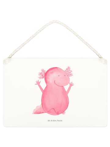 Mr. & Mrs. Panda Schild Axolotl Hurra ohne Spruch in Weiß