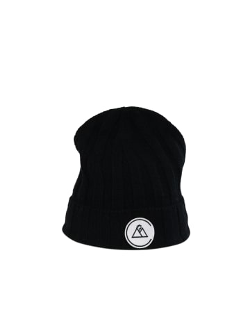 CASH-MERE.CH Big Rib Mütze in Schwarz