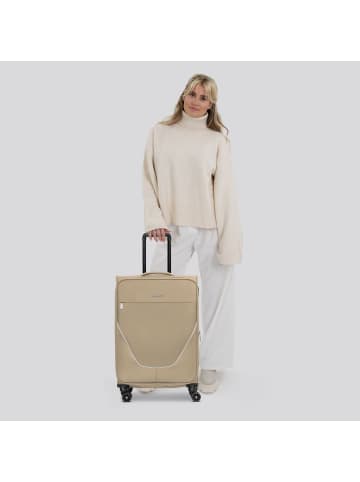 Stratic taska 4-Rollen Trolley M 65 cm mit Dehnfalte in taupe