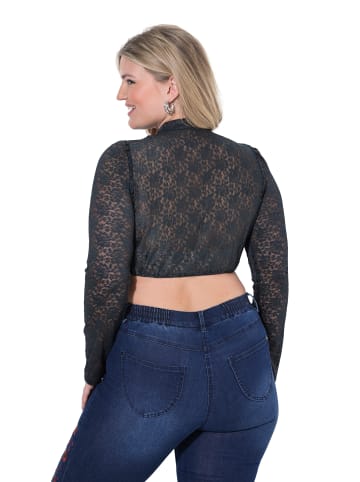 Ulla Popken Trachtenbluse in schwarz