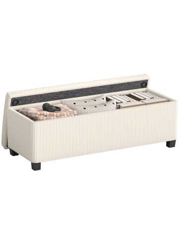 HOMCOM Sitzbank in Beige 112L x 42B x 40H cm