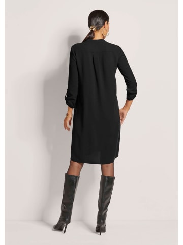 MADELEINE Shirtkleid mit Rundhals mit V-Schlitz in schwarz