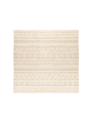 Kayoom Hochflor Teppich Bohist 125 in natural - quadratisch