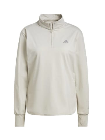 adidas Sweatshirt TF WARM 14Z TP ALUMIN in Creme-Weiß