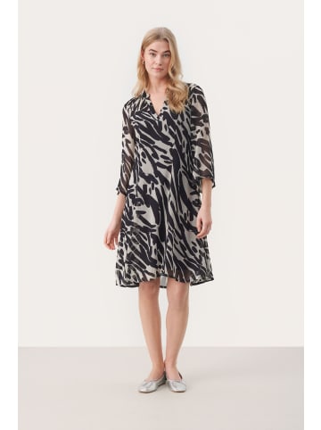 PART TWO Kleid ElkaPW Gerade Passform in Dark Navy Brush Print