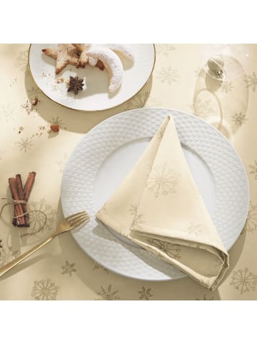 Erwin Müller Jacquard, Baumwollmischung Serviette 4er-Pack Marbella in sekt