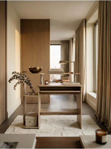 KADIMA DESIGN Computertisch ELBTRAUM | Tastaturauszug, Große Arbeitsfläche, Modern in Beige