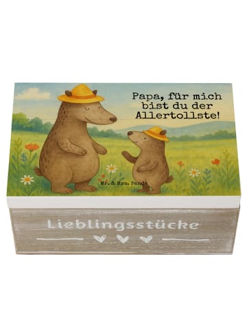 Mr. & Mrs. Panda Holzkiste Bären mit Hut Design mit Spruch in Weiß