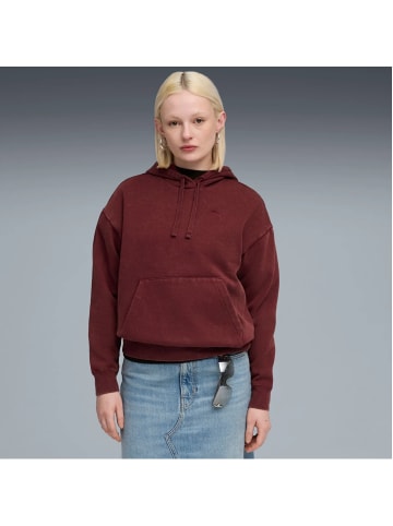 Puma Elevated Relaxed Wash mit Kägurutaschen in Dunkelrot