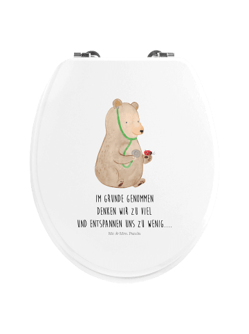 Mr. & Mrs. Panda Toilettensitz Bär Arzt mit Spruch in Weiß