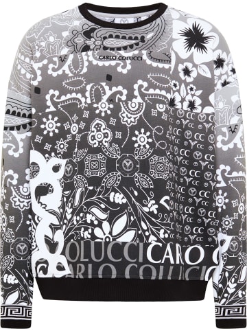 Carlo Colucci Sweatshirt De Chirico in Schwarz / Weiß