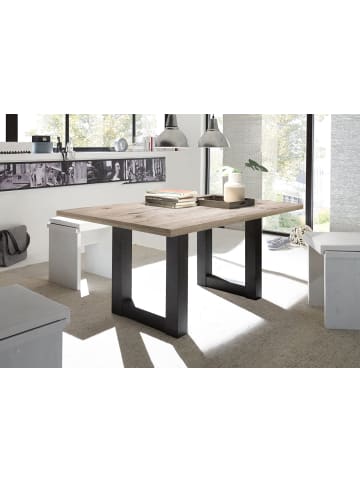 58 aufm Kessel ESSZIMMERTISCH Eila 8 140 x 90 x 75 Esstisch Schwarzstahl/Sandeiche