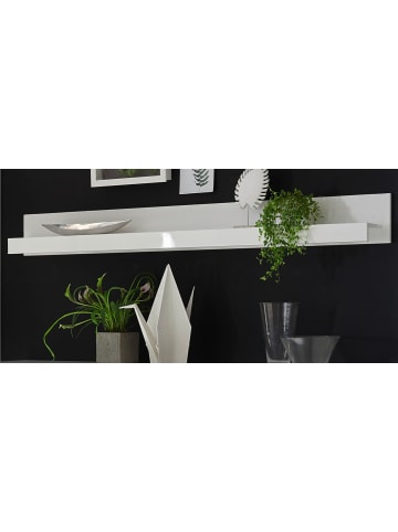 Furn.Design Wandboard weiß, Hochglanz, Wandregal, 217 x 22 cm
