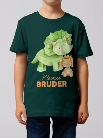 wat? Apparel T-Shirt Dinosaurier 07 Kleiner Bruder in Dunkelgrün