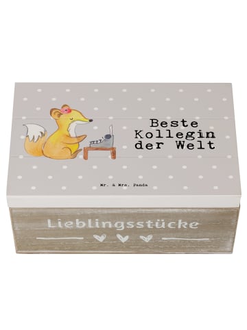 Mr. & Mrs. Panda Box Fuchs Beste Kollegin der Welt mit Spruch in Grau Pastell