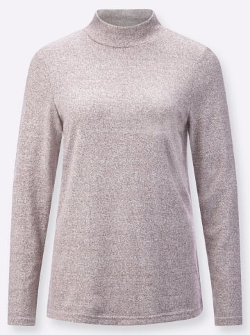 WITT WEIDEN Stehkragenshirt in burgund-meliert