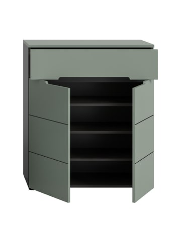 ebuy24 Schuhschrank Canu Staubgrün 94 x 37 cm