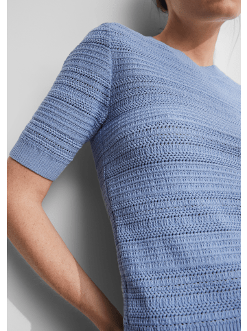 comma Pullover kurzarm in Blau