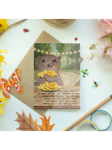 Mr. & Mrs. Panda Babykarte Bär Pommes verliebt Design mit Spruch in Weiß