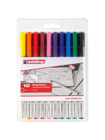 edding Fineliner edding 89 office liner EF 0,3mm Packung mit 10 Stück s...