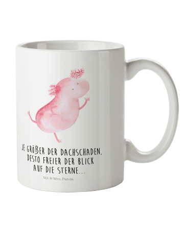 Mr. & Mrs. Panda Kunststoffbecher Axolotl Tanzen mit Spruch in Weiß