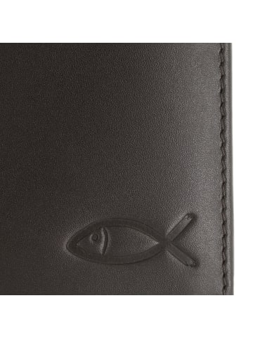 oxmox Leather Geldbörse RFID Schutz Leder 13 cm in braun-freedom fish